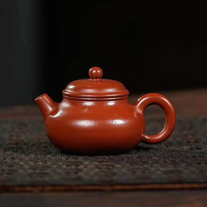 Yixing Zisha Moon Pot (Rongtian Teapot) • Original Ore Zhuni • Classic Antique Style Zisha Teapot • 100ml