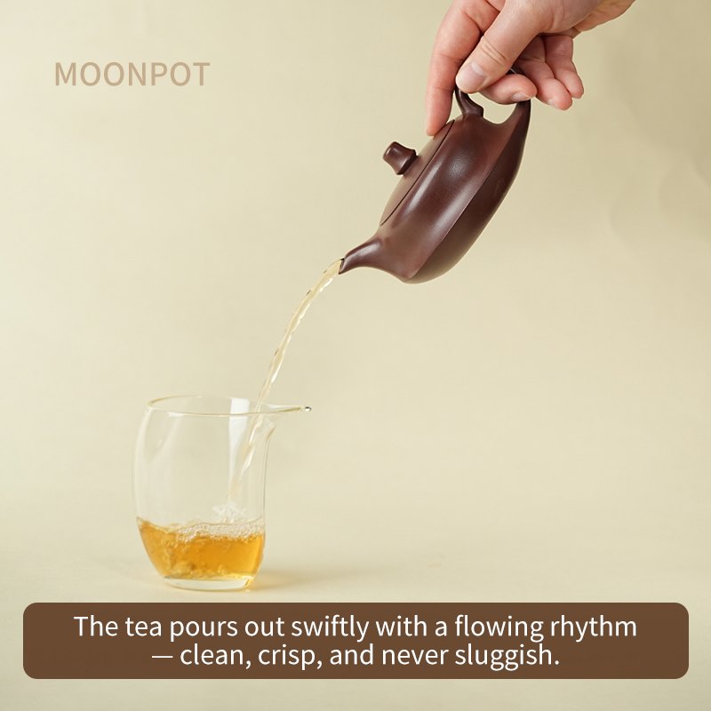 Yixing Purple Clay Moonpots — Curved Teapot. Raw Zi Sha Purple Clay Teapot. Gongfu Tea Utensil. 200ml.