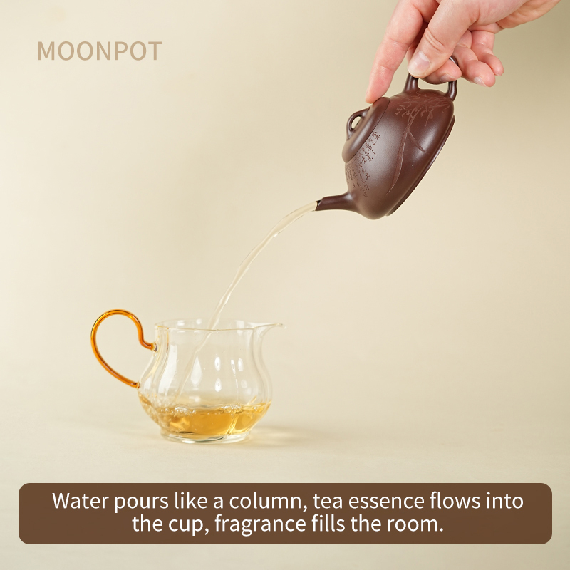 Yixing Zisha Moonpots Lan Piao Hu Teapot, Raw Zini Purple Clay, Kung Fu Tea Set, 150ml