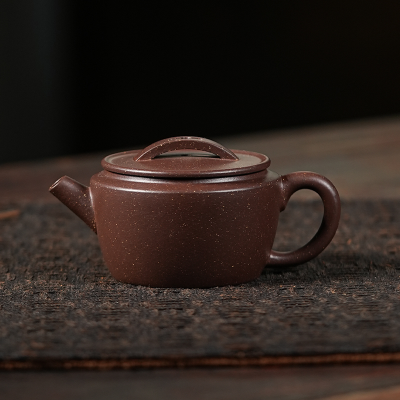 Yixing Zisha Moonpots Ming-style Hanwa Teapot, Raw Zini Purple Clay, Kung Fu Tea Set, 150ml