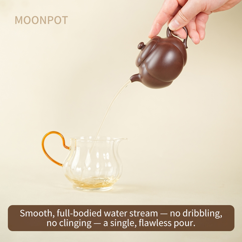 Yixing Zisha Moonpot Elliptical Diamond Flower Teapot – Raw Purple Clay, Zisha Kung Fu Tea Set, Brewing Teapot, 150ml