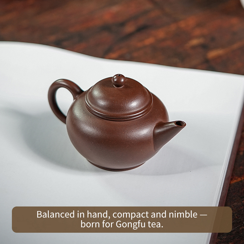 【Yuanhu】Authentic Handmade Yixing Teapots  Shuiping Zini Clay 130ml