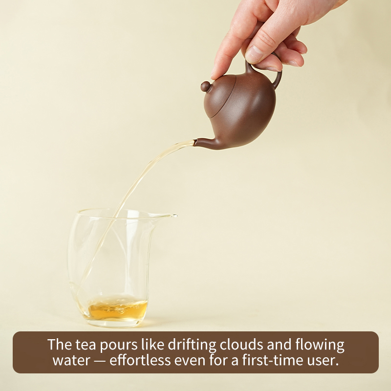 【Yuanhu】Authentic Handmade Yixing Teapots Pear-shaped Zini Clay 110ml
