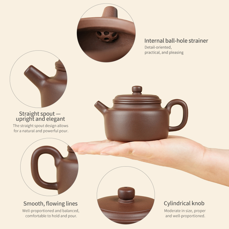 【Yuanhu】Authentic Handmade Yixing Teapots De Zhong Zini Clay, 150ml.