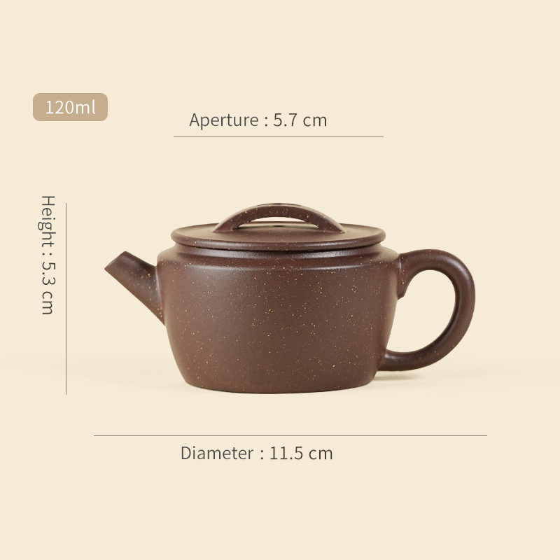 【Yuanhu】Authentic Handmade Yixing Teapots Ming-style Hanwa  Zini  Clay, 120ml