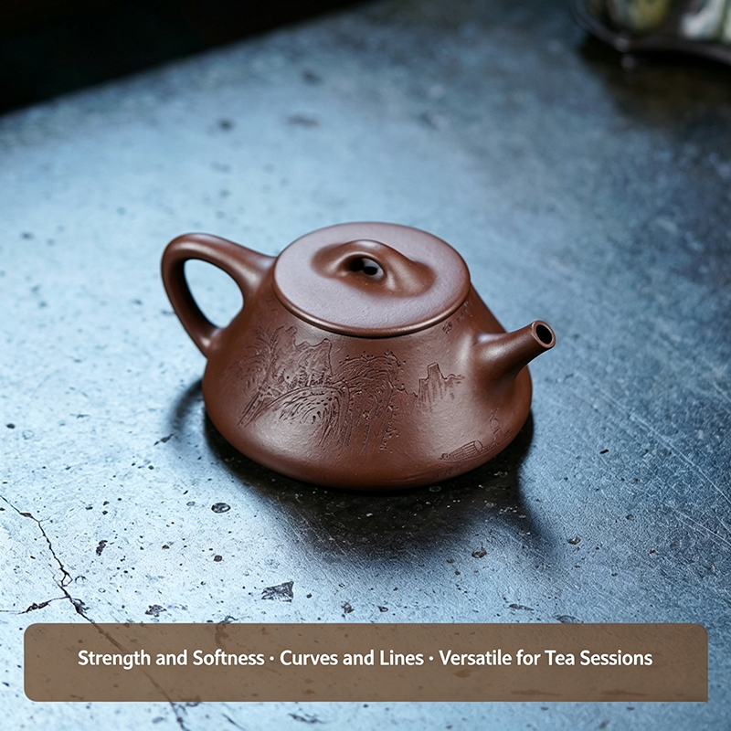 【Yuanhu】Authentic Handmade Yixing Teapots Shipiao Zini Clay, 130ml