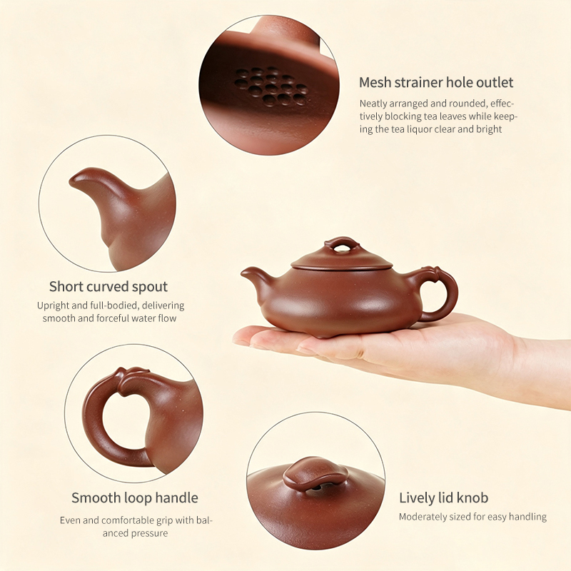 【Yuanhu】Authentic Handmade Yixing Teapots JIanpiao Dicaoqing Clay, 200ml