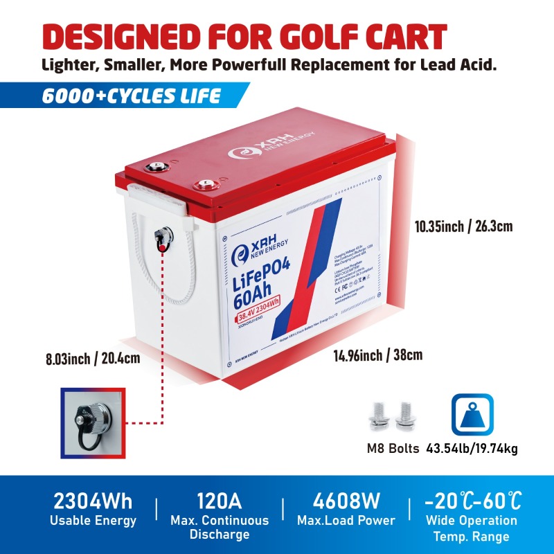 XRH 36V 60Ah Golf Cart Battery Plastic