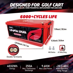 XRH 36V 105Ah Golf Cart Battery Plastic