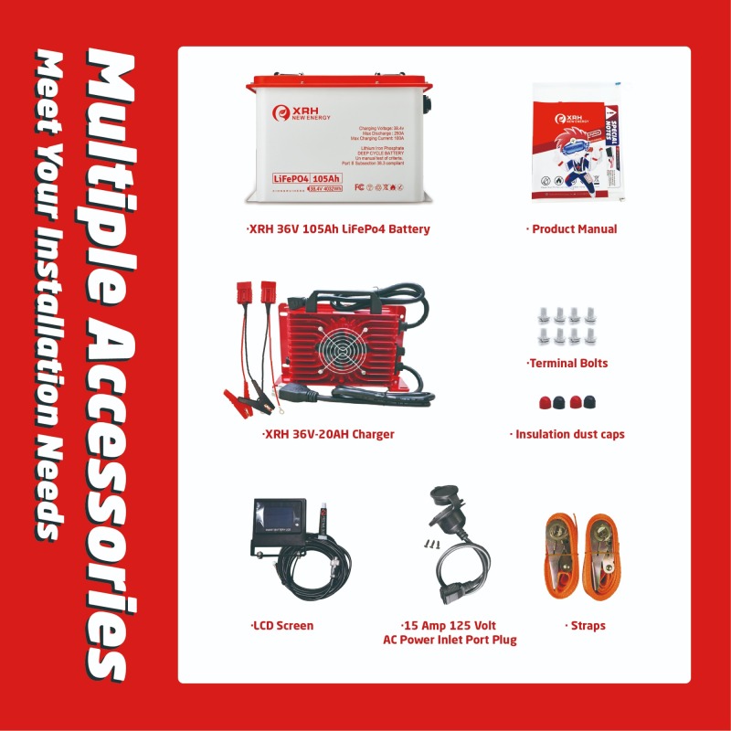 XRH 36V 105Ah Golf Cart Battery Steel