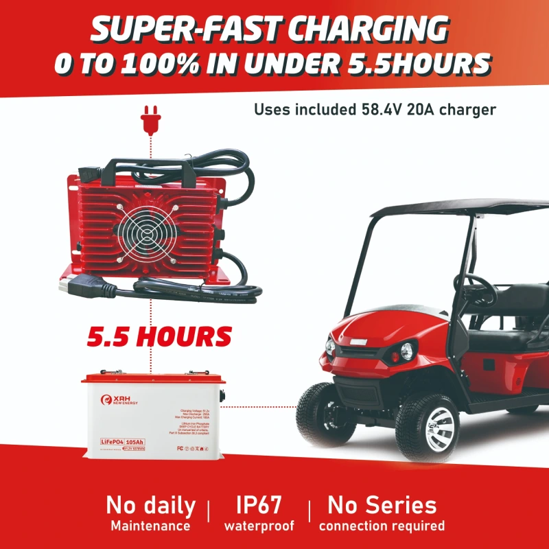 XRH 48V 105Ah Golf Cart Battery Steel