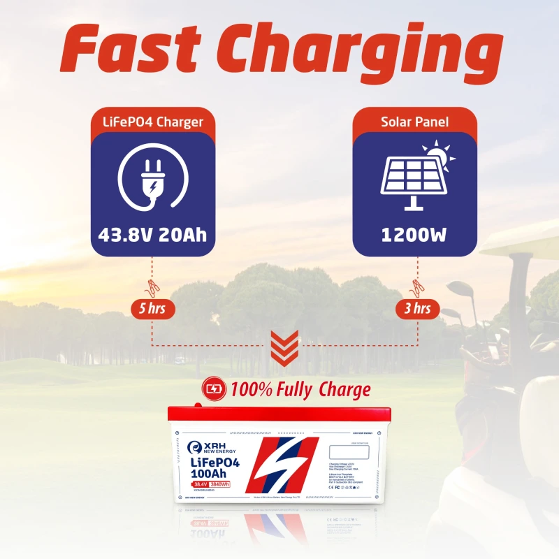 XRH 36V 100AH Golf Cart LiFePO4 Battery