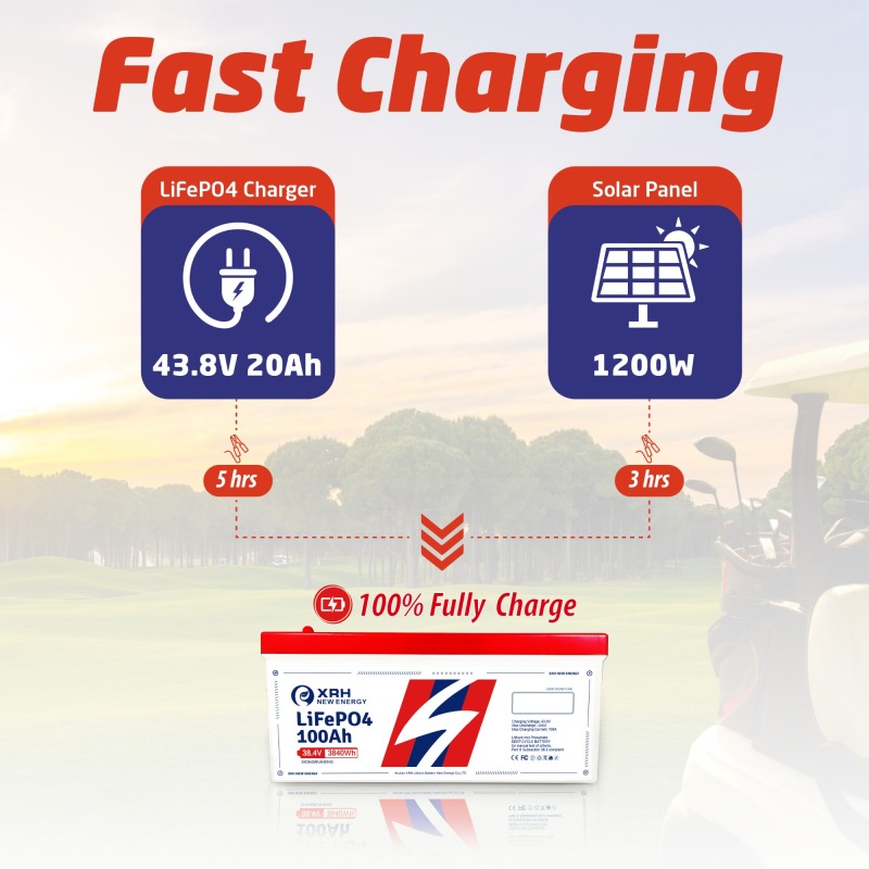 XRH 36V 100AH Golf Cart LiFePO4 Battery