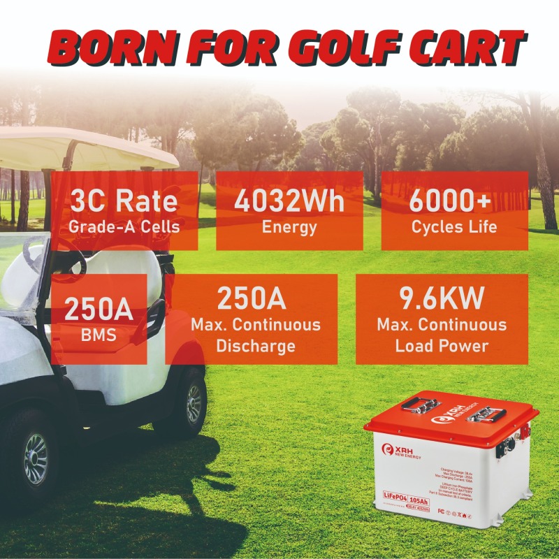XRH 36V 105Ah Golf Cart Battery Steel