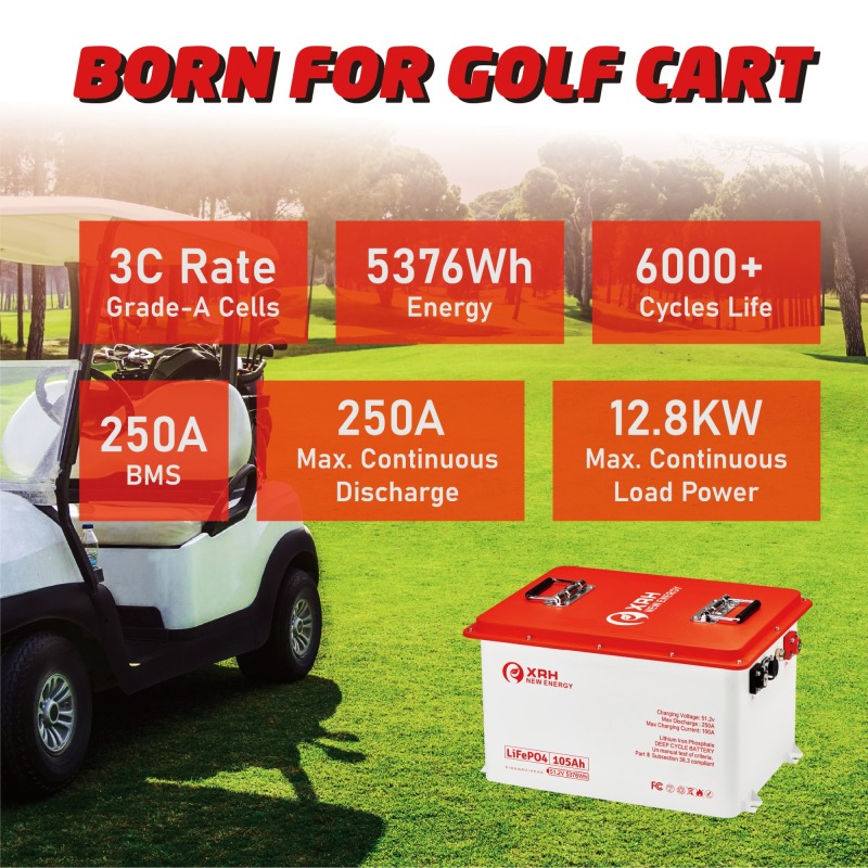 XRH 48V 105Ah Golf Cart Battery Steel