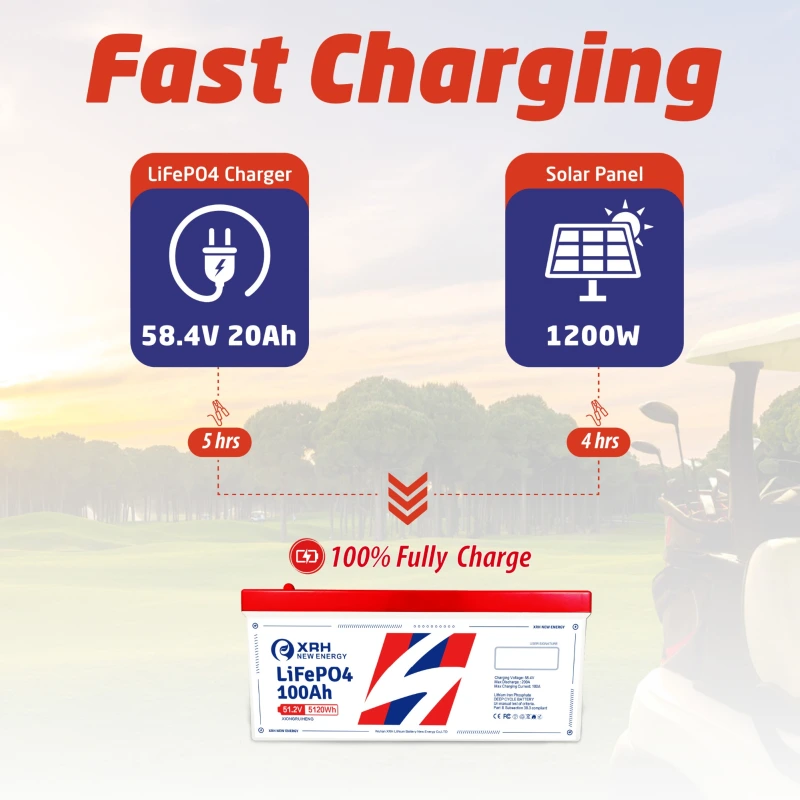 XRH 48V 100AH Golf Cart LiFePO4 Battery