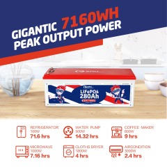XRH 24V 280Ah LiFePO4 Battery
