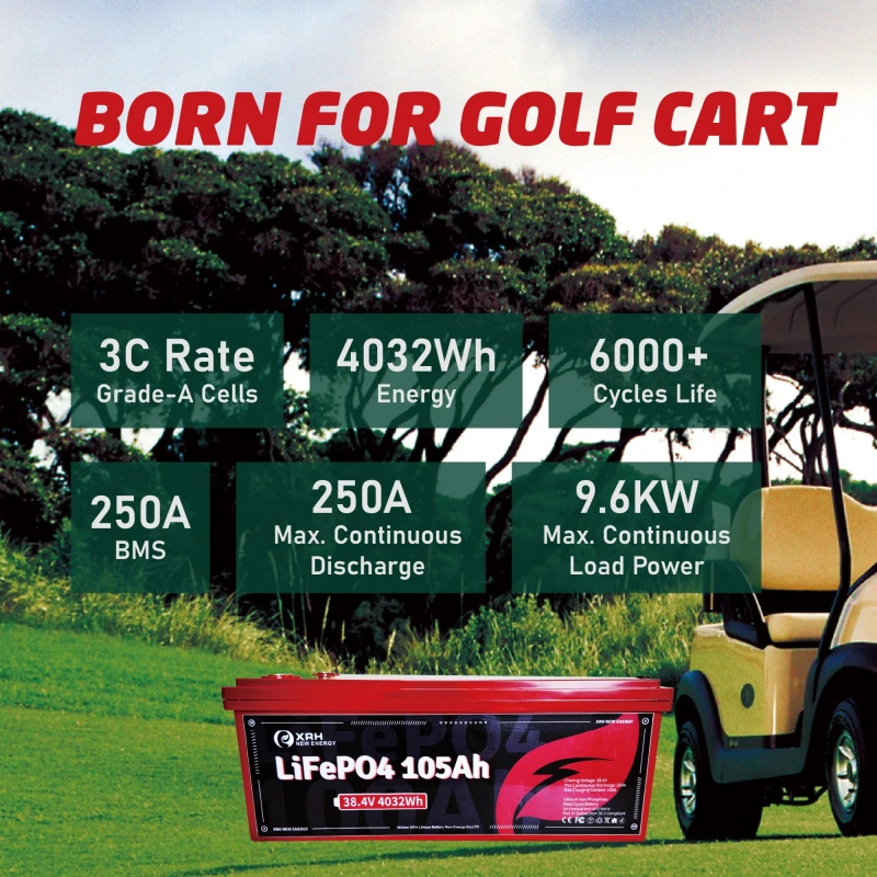 XRH 36V 105Ah Golf Cart Battery Plastic