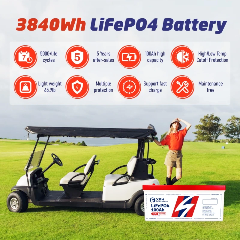 XRH 36V 100AH Golf Cart LiFePO4 Battery