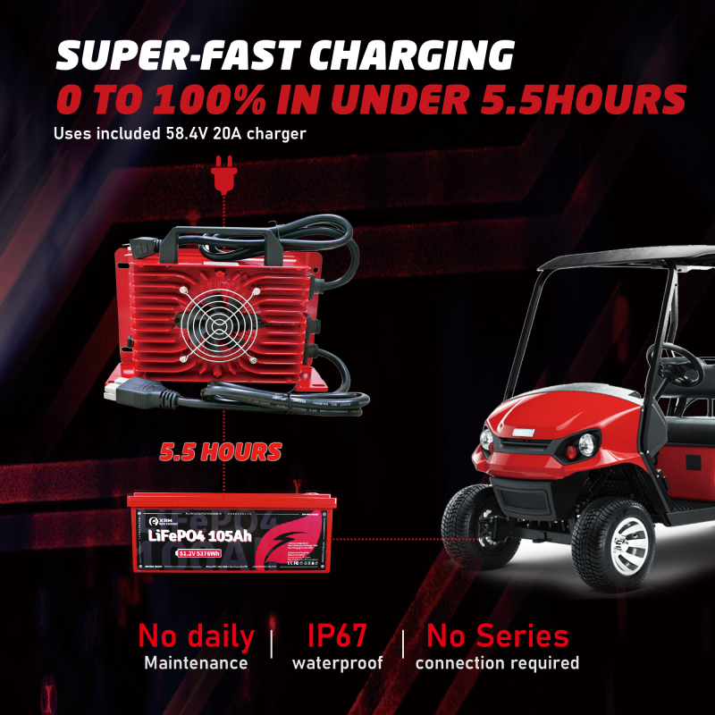 XRH 48V 105Ah Golf Cart Battery Plastic