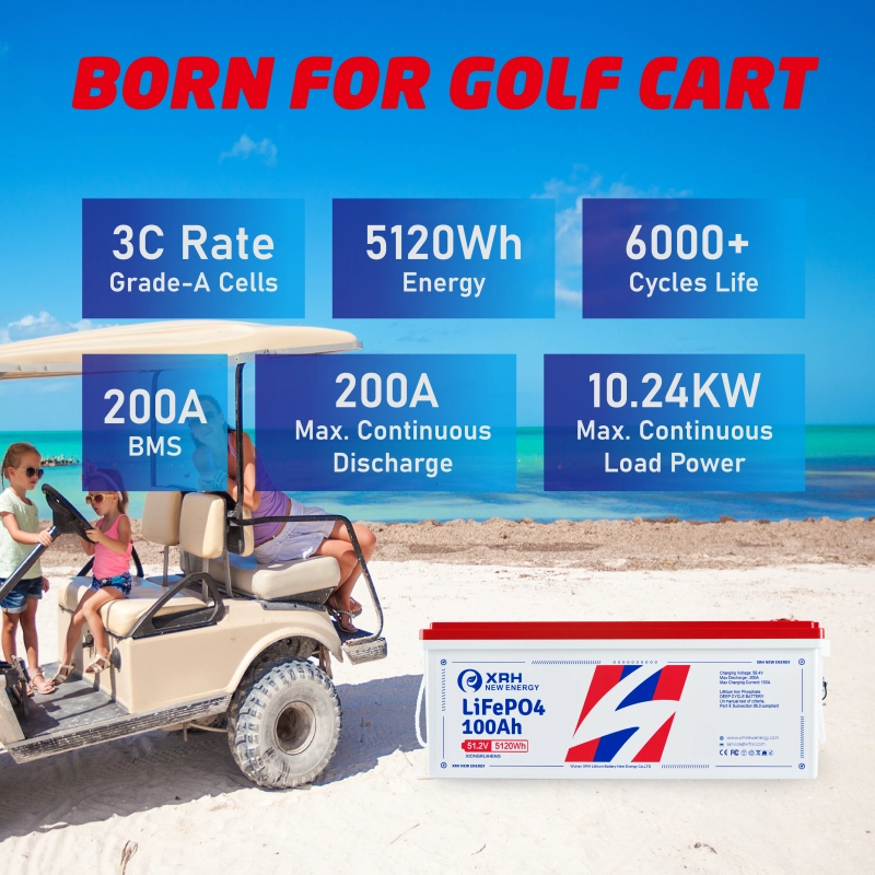 XRH 48V 100AH Golf Cart LiFePO4 Battery (Plus)