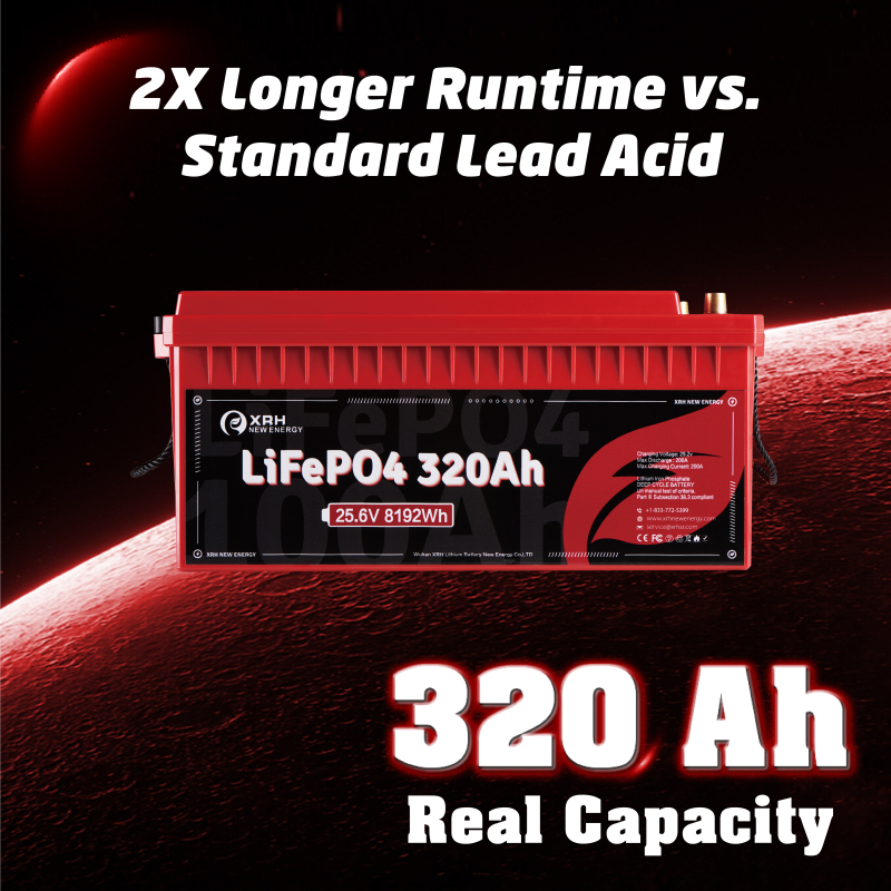 25.6V 320Ah LiFePO4 Battery with Self-Heating - 5000+ Deep Cycles, Bluetooth APP, -4℉~140℉Range - Perfect Replacement for Lead-Acid Battery - Ideal for Truck Jump Starter & Home Energy Storage