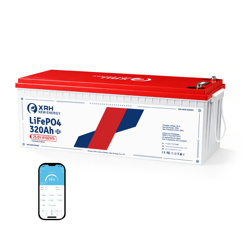 24 V 320 Ah LiFePO4 Lithium Battery with 200 A BMS Protection, Max. 8192 W Power, up to 15000 Cycles, 10 Year Life, Ideal AGM Battery Replacement for Motorhomes, Caravans and Solar Power Systems