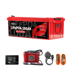 36V(38.4V) LiFePO4 Lithium Battery Built-in 250A BMS,with 36V 20A Lithium Battery Charger,Mobile APP,Touch Monitor,Port Plug,Retention strap,6000+Cycles,Perfect for Golf Carts.