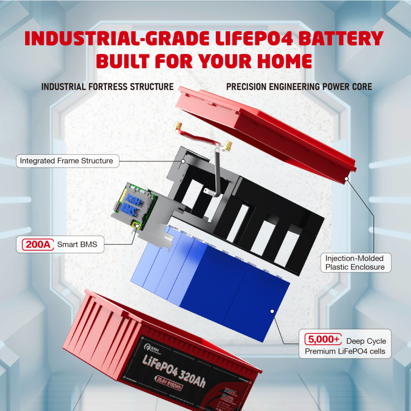 XRH 24V 280Ah Self-Heating LiFePO4 Lithium Battery with Bluetooth & Smart APP,Supports Low Temperature(-4℉),Built-in 250 BMS,Perfect for RV,Marine,Solar,Home Energy Storage,off-Grid in Cold Areas…