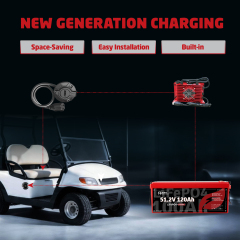 XRH 48V(51.2V) 120Ah LiFePO4 Lithium Golf Cart Battery Built-in 250A BMS,with 48V 20A Lithium Battery Charger,Mobile APP,Touch Monitor,6000+ Cycles,Perfect for Golf Carts (XRH-48-120 GCP2)