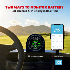 XRH 48V(51.2V) 120Ah LiFePO4 Lithium Golf Cart Battery Built-in 250A BMS,with 48V 20A Lithium Battery Charger,Mobile APP,Touch Monitor,6000+ Cycles,Perfect for Golf Carts (XRH-48-120 GCP2)