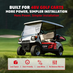 XRH 48V(51.2V) 120Ah LiFePO4 Lithium Golf Cart Battery Built-in 250A BMS,with 48V 20A Lithium Battery Charger,Mobile APP,Touch Monitor,6000+ Cycles,Perfect for Golf Carts (XRH-48-120 GCP2)