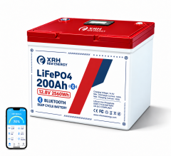 XRH 12V 200Ah LiFePO4 Lithium Battery | 100A BMS | 5000+ Cycles | for Motorhome, Solar Systems & Camping | Replacement for AGM Battery