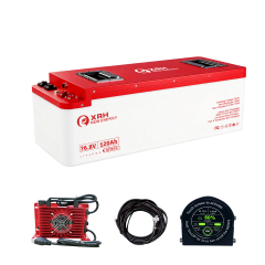 XRH 72V 120Ah LiFePO4 Iron Shell Lithium Golf Cart Battery Kit | Built-in 250A BMS | 6000+ Cycles | with 72V 20A Lithium Battery Charger, Mobile APP, Touch Monitor, Port Plug & Retention Strap | Perfect for Golf Carts