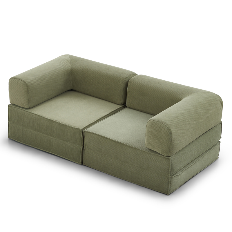 2025 High Quality High Polymer Compressible Sponge Full Silk Wool Wrapping Corduroy Fabric/linen Fabric Compressed Sofa China Manufacturer