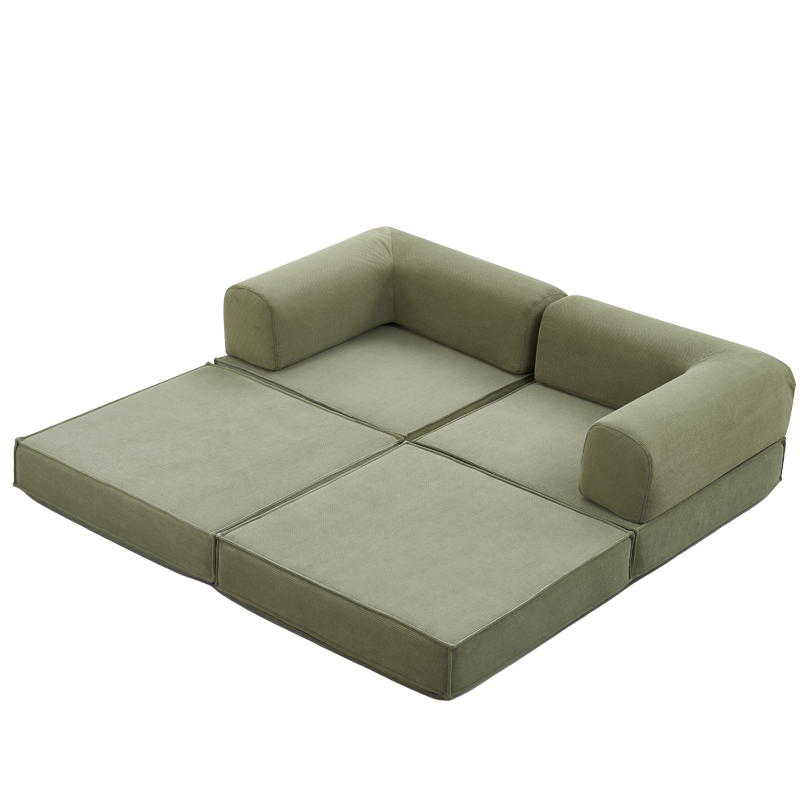2025 High Quality High Polymer Compressible Sponge Full Silk Wool Wrapping Corduroy Fabric/linen Fabric Compressed Sofa China Manufacturer