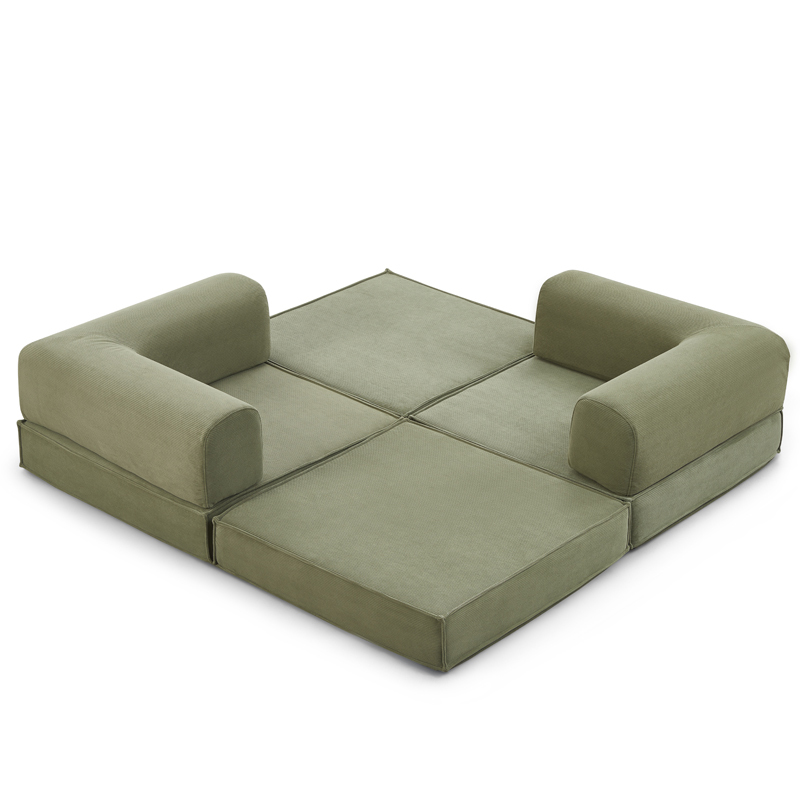 2025 High Quality High Polymer Compressible Sponge Full Silk Wool Wrapping Corduroy Fabric/linen Fabric Compressed Sofa China Manufacturer