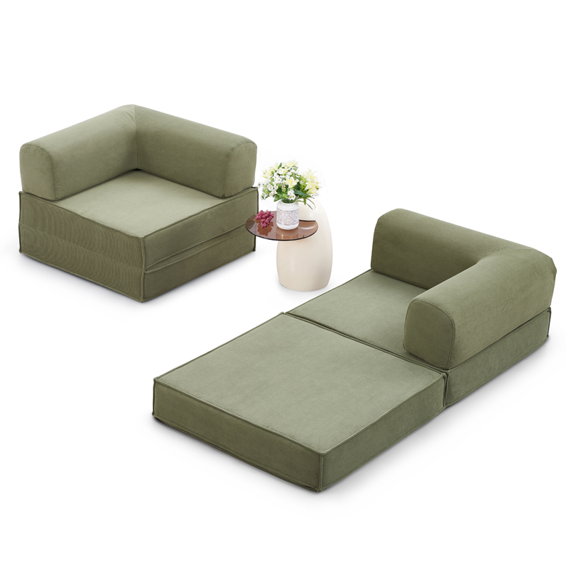2025 High Quality High Polymer Compressible Sponge Full Silk Wool Wrapping Corduroy Fabric/linen Fabric Compressed Sofa China Manufacturer