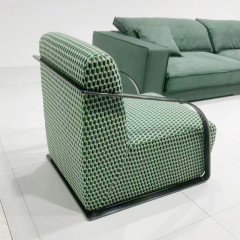 Italienischer, leichter Luxus-Einzelsessel, nordisches Wohnzimmer, Balkon, minimalistisches Design, Freizeit, Verhandlung, moderner, schlichter Stuhl, chinesischer Hersteller