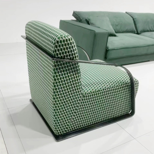 Italienischer, leichter Luxus-Einzelsessel, nordisches Wohnzimmer, Balkon, minimalistisches Design, Freizeit, Verhandlung, moderner, schlichter Stuhl, chinesischer Hersteller