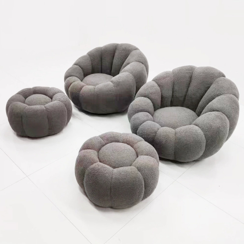 Nordic Luxury Pumpkin Chair: Pine Frame, Plush Fill & Chic Bases Modern Simple Chair China Manufacturer