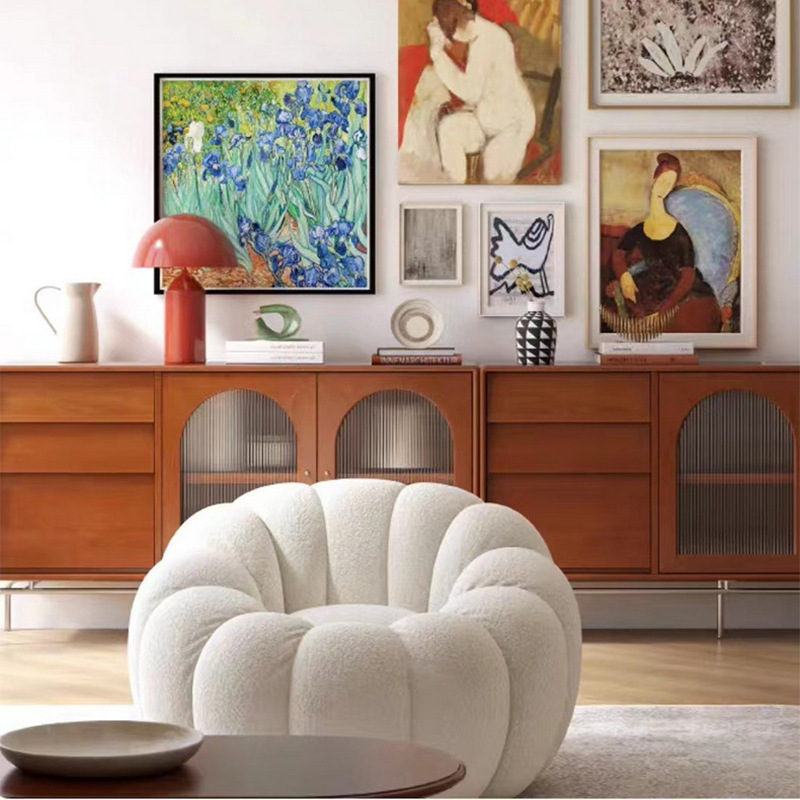Nordic Luxury Pumpkin Chair: Pine Frame, Plush Fill & Chic Bases Modern Simple Chair China Manufacturer