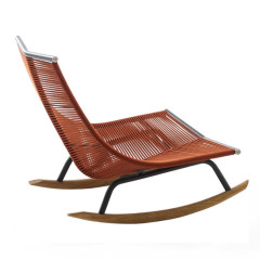 Fauteuil à bascule d'extérieur, table basse de jardin, chaise longue de terrasse, canapé relax nordique en rotin pour adulte, fournisseur chinois