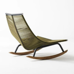 Fauteuil à bascule d'extérieur, table basse de jardin, chaise longue de terrasse, canapé relax nordique en rotin pour adulte, fournisseur chinois