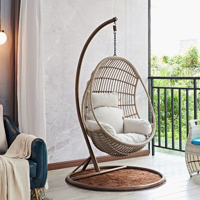 Balancelle nid d'oiseau, panier suspendu, balancelle simple, chaise suspendue en rotin, berceau, support de balcon extérieur, hamac, chaise en rotin d'intérieur