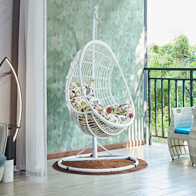 Balancelle nid d'oiseau, panier suspendu, balancelle simple, chaise suspendue en rotin, berceau, support de balcon extérieur, hamac, chaise en rotin d'intérieur