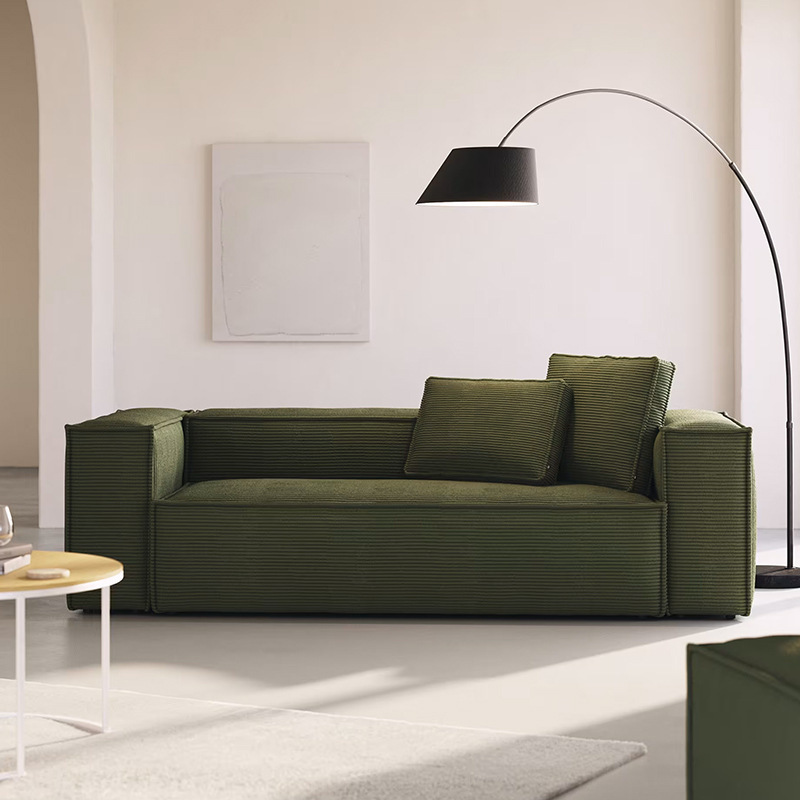 Popular Green Corduroy Modular U-Chaise Sectional Living Room Sofa Set Luxury Modern Velvet Couch for Apartment living room