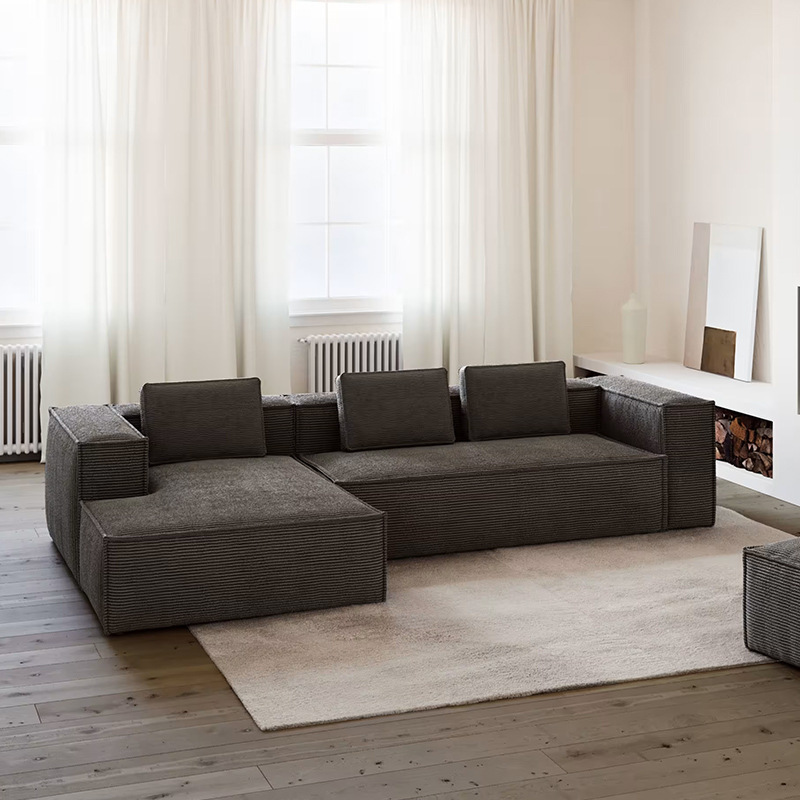 Popular Green Corduroy Modular U-Chaise Sectional Living Room Sofa Set Luxury Modern Velvet Couch for Apartment living room