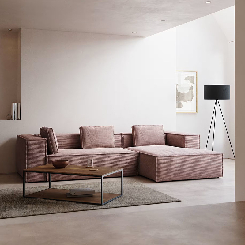 Popular Green Corduroy Modular U-Chaise Sectional Living Room Sofa Set Luxury Modern Velvet Couch for Apartment living room