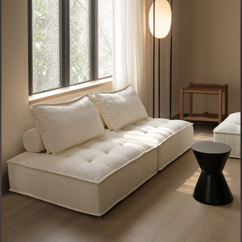 China Factory directly wholesales retail Piedmont Tofu Block Sofa Italian Minimalist Fabric Sofa Module Block Combination Sofa Living Room